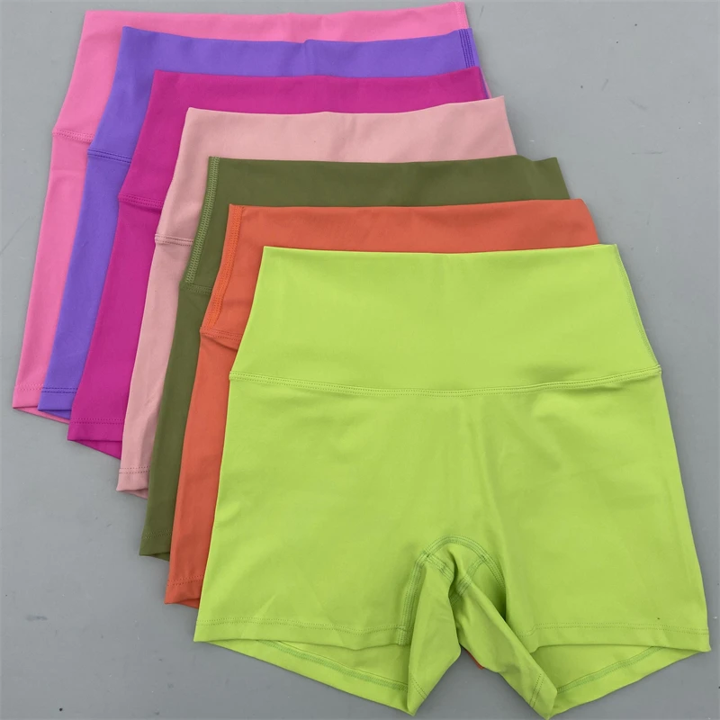 Women Gym Sports Shorts Yoga Shorts High Waist Workout Short Leggings Fitness Short Pants Running Cycling Tight Soft Sportswear 2
