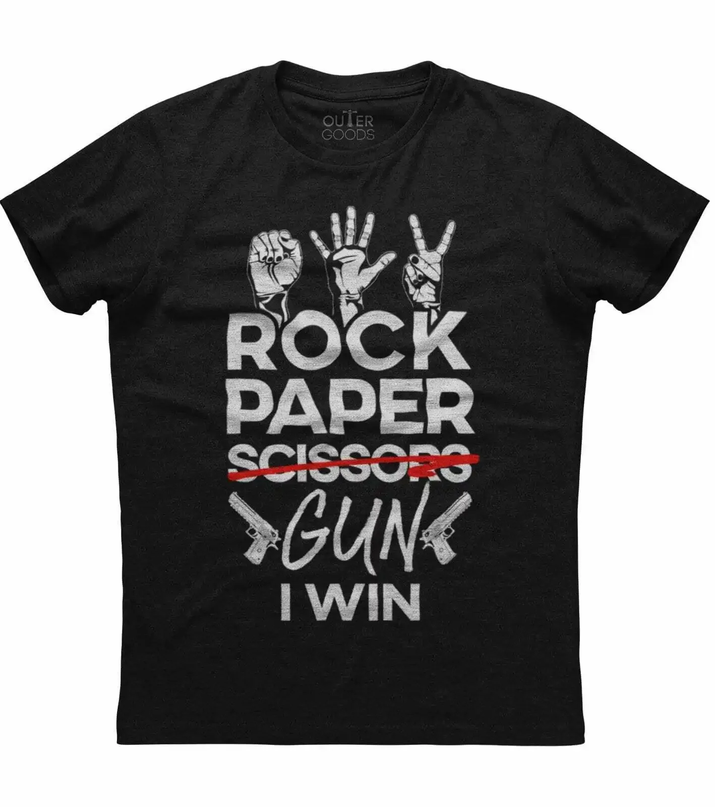 

Rock Paper Gun I Win. Funny Graphic Phrase Patriotic T-Shirt. Summer Cotton O-Neck Short Sleeve Mens T Shirt New S-3XL