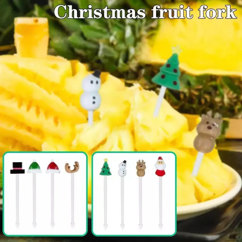 Food Picks Christmas Hallowee Fruit Fork Kids Reusable Lunch Box Toothpick Salad Snack Cake Dessert Fork Decoration