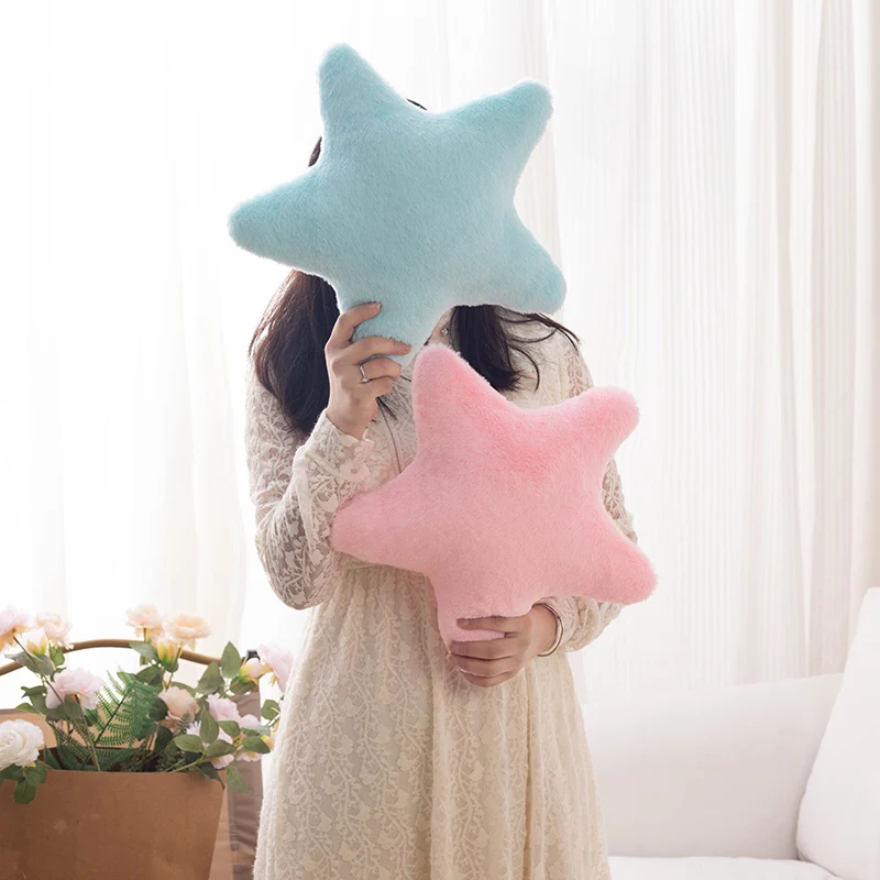 Star Plush Pillow Colorful Natural Sky Stuffed Cushion Pink Yellow Blue Green Cream Sofa Chair Bed Party Decor Gift 2