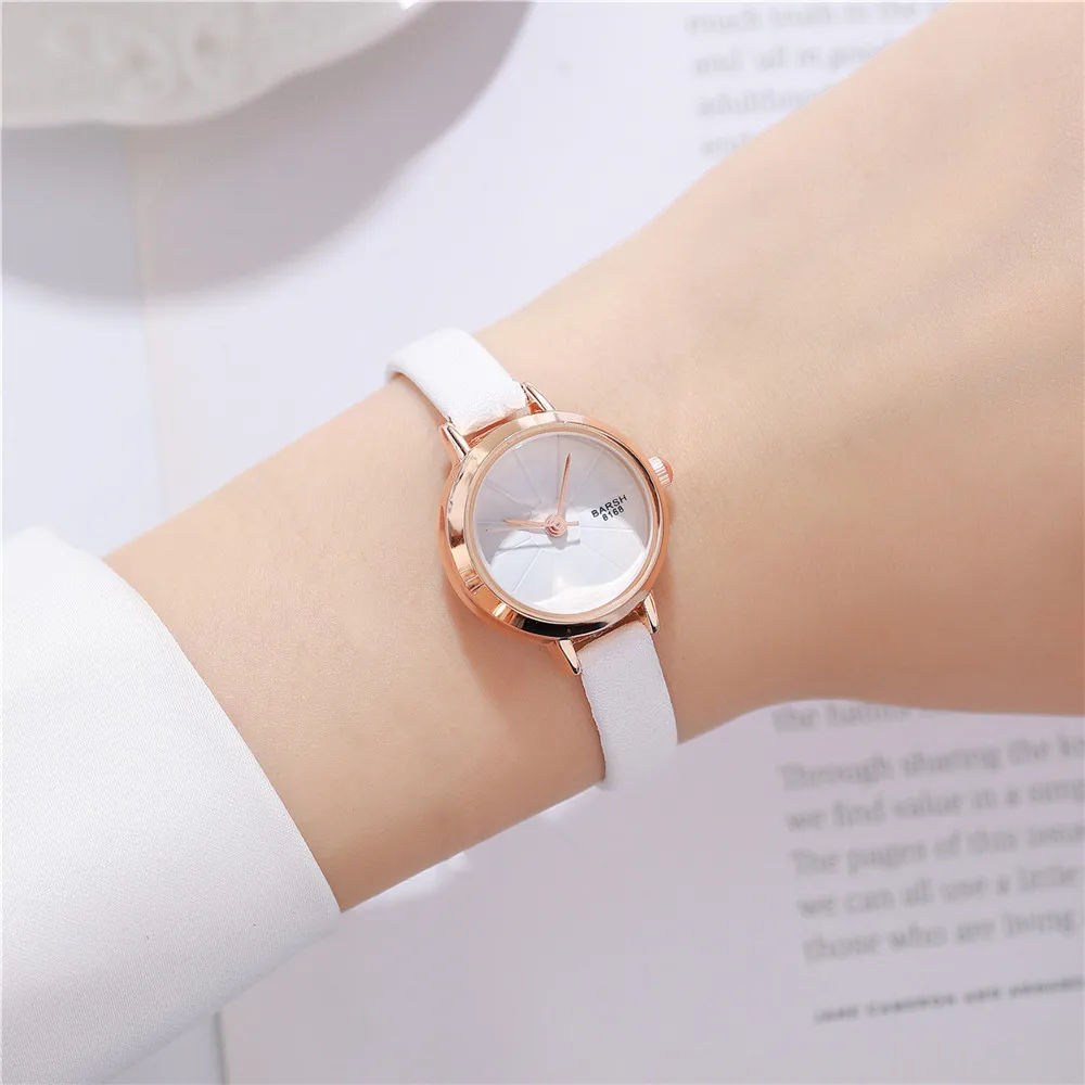 fashion slim leather lady quartz casual watch 4