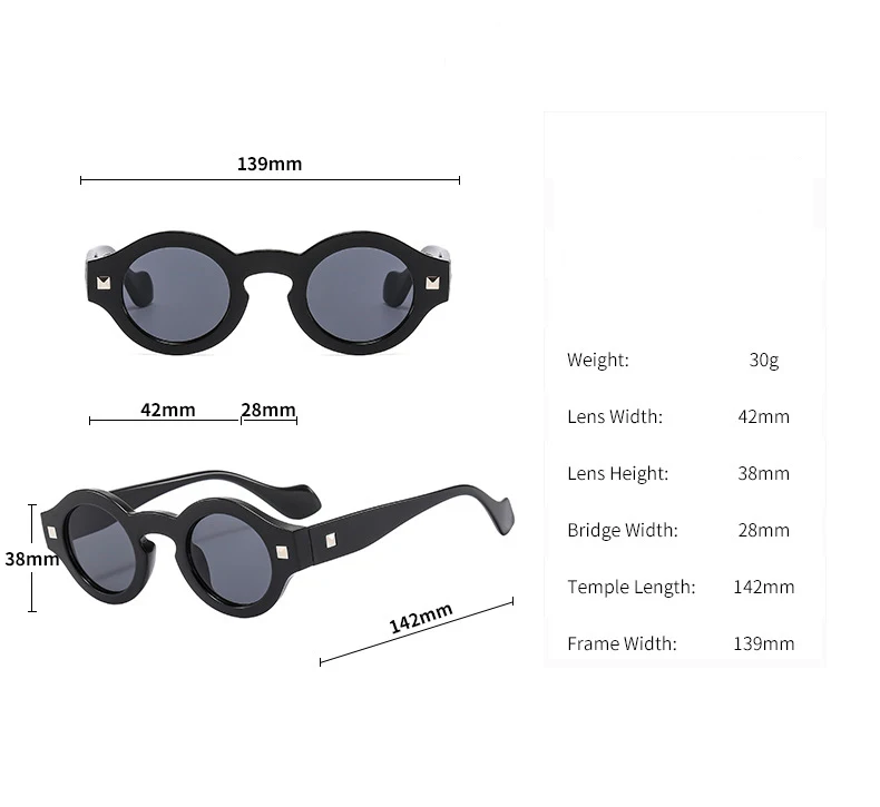 R57019 Männer Mode Niet Optische Presbyopie Dioptrien +0,50 +1,00 +3,50 Kleine Größe Runde Vintage Lesebrille – Detail 2