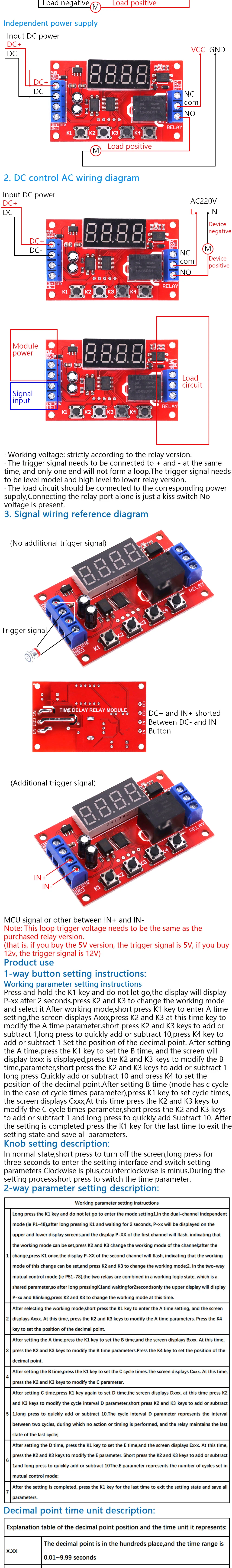 DC 5V 12V 24V 10A Einstellbare Zeit Verzögerung Relais Modul LED Digital Timing Relais Timer Verzögerung Trigger schalter Timer Control Schalter – Detail 3