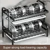 2 Layers Space Saving Dish Drying Rack Countertop Household Large Capacity Dish Storage Holder Kitchen Organizers And Storage 2
