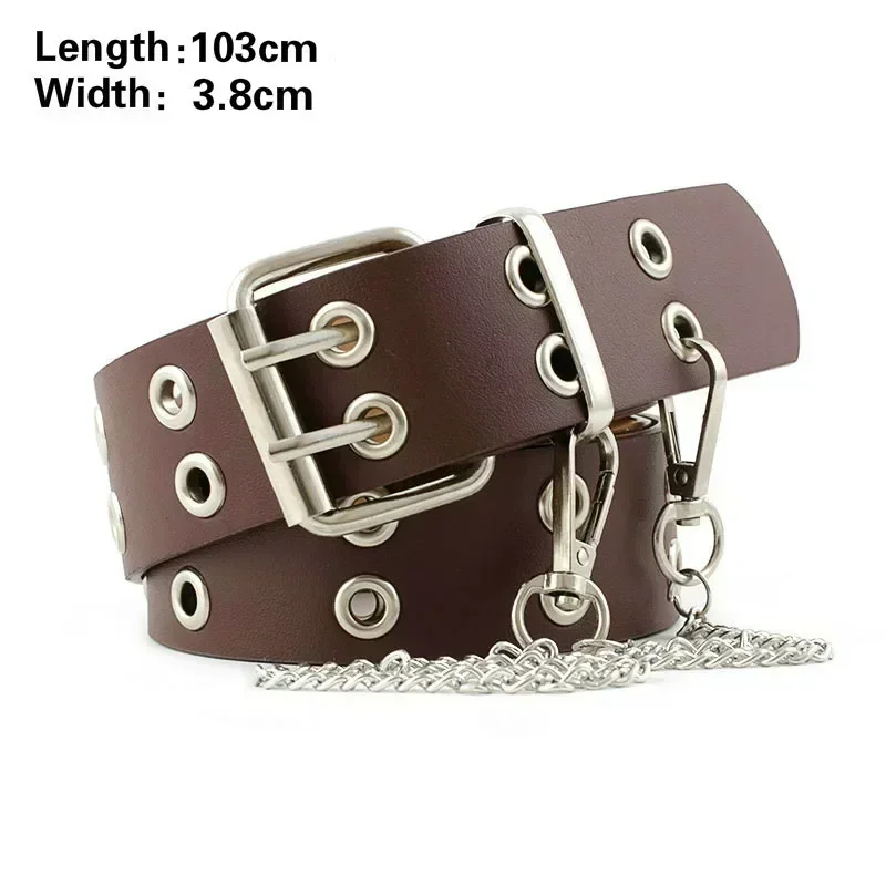 Fashion Harajuku Women Punk Chain Belt Adjustable Black
