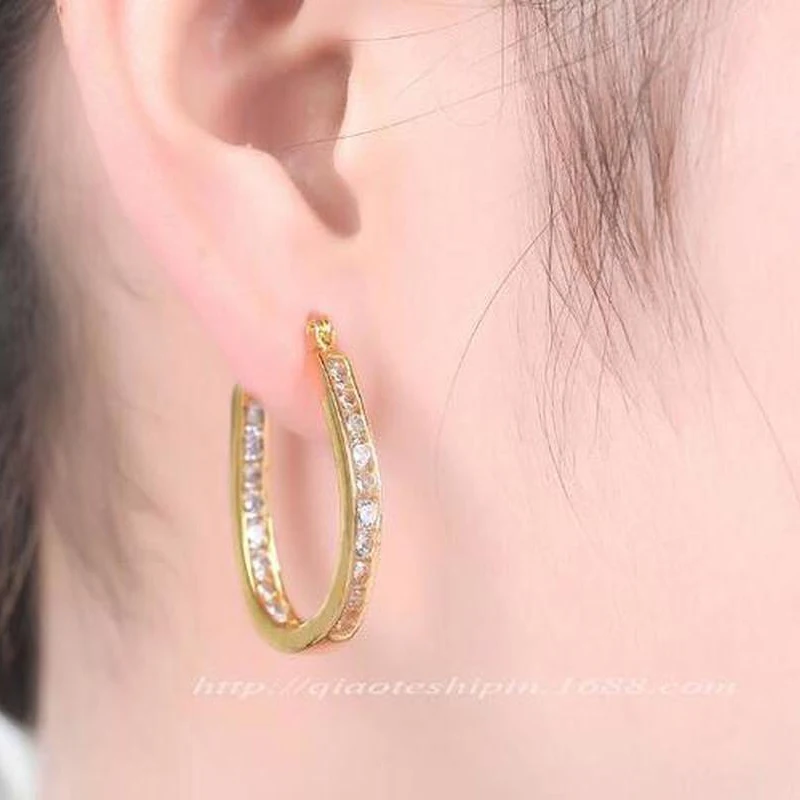 925 sterling silver earring Fashion three-dimensional buckle micro-inlaid zircon steel anti-fading jewelry gold earrings 24k hoop earrings silver earrings silver stud earrings silver hoop earrings womens earrings gold earrings silver needle earrings studded earrings silver dangle earrings gold stud earrings