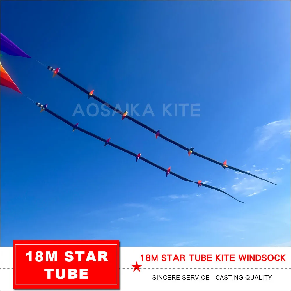 18m Long kite star tube windsock for Adults 3D Solid Soft Inflatable Kite Spinner Tails