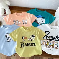 Summer Clothing Printed Cartoon Children's Tees Short Sleeve Tops Trendy Fashion Baby Boys Girls Crewneck Pullover Kids T Shirts 1