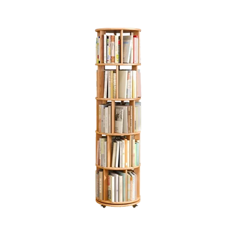 Vertical Vintage Rotating Bookcase Miniature Wood Miniature House Rotating Bookcase Storage Mueble De Cuarto Room Furnitures