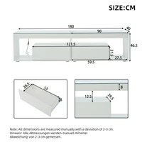 Светодиодный глянцевый шкаф для телевизора, подходит для большого телевизора до 70-дюймового диапазона, черный шкаф для телевизора в гостиной с 2 ящиками для гостиной — изображение 6
