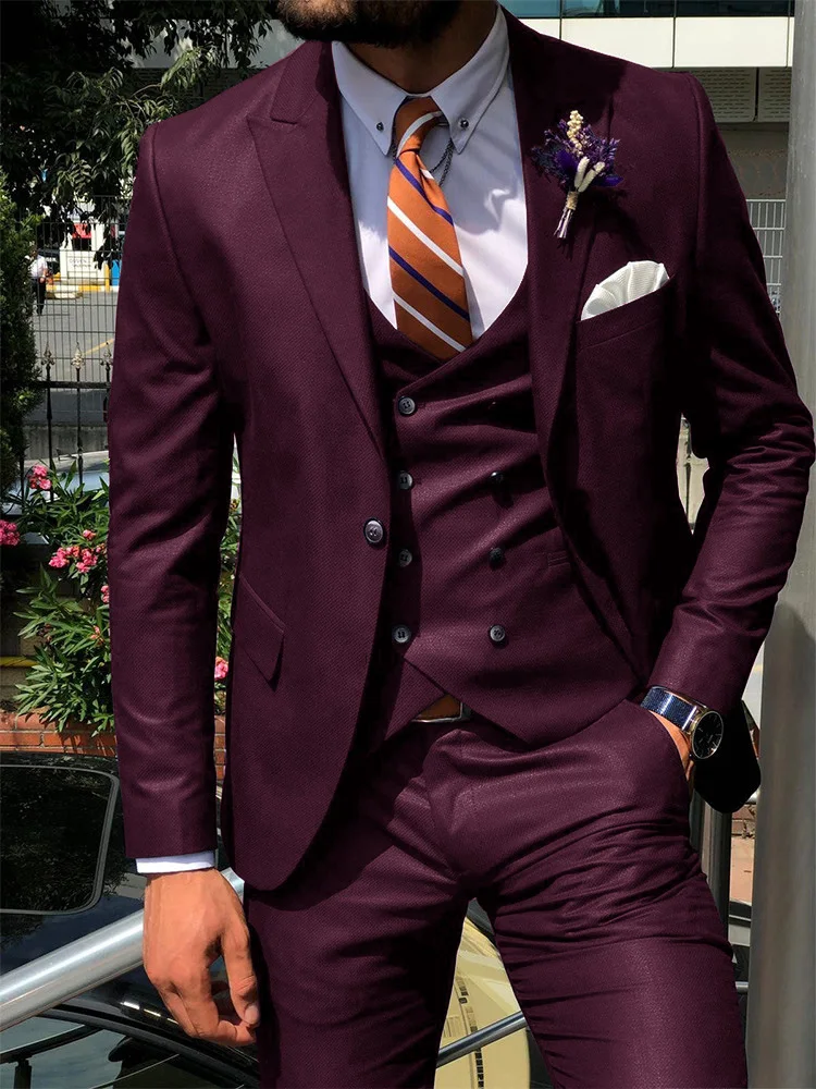 Mens Suit 3 Piece Slim Men Fashion Suit Cutsom Groom Wedding Tuxedo Prom Wedding Tailor Made Men Suit With Pants