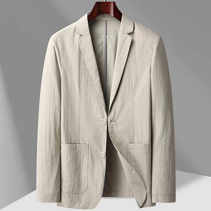 Summer Thin Suit Mens Coat Single Leisure High-grade Sense of Light Luxury Small Suit Jacket Single West Sun-protective Clothing 2