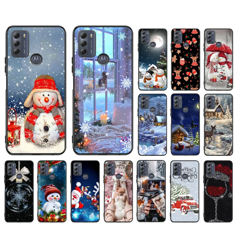 

Christmas Deer Snowman Phone Case For Moto G84 G22 G32 G42 G52 G62 G53 G72 G60 G60S G100 G10 G20 G30 G13 G50 G 5G G Pure