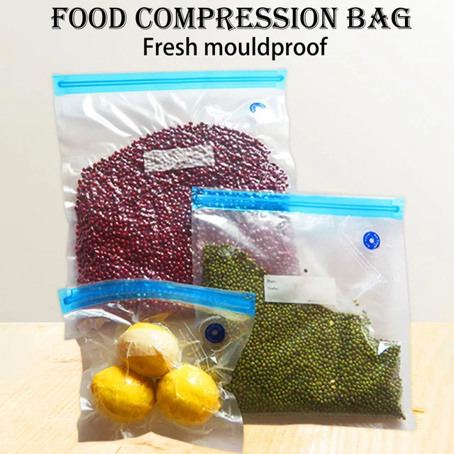 Sacs de conservation des aliments sous vide 5 pièces, sacs de conservation  des aliments sous vide sacs en plastique avec Valves d'air - AliExpress