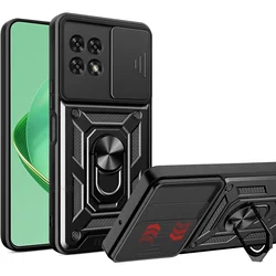 Military Armor Protective Phone Case with Lens Protection and Stand Holder for T Phone 2 5G (Black)