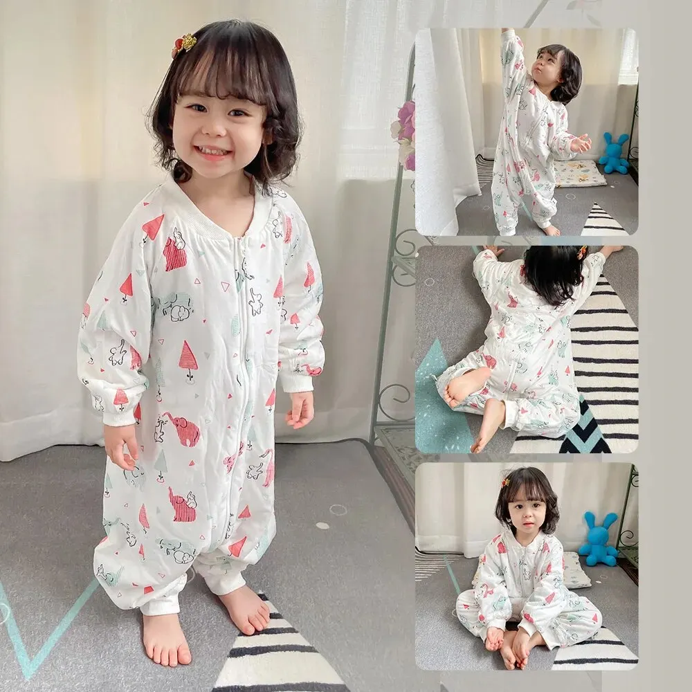 Baby Sleeping Bag Cute Girls Winter Warm Sleepsack With Feet 1-4Years Kids Growth Blanket Sleepwear baby sleepsacks