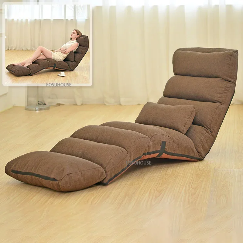 Japanese Foldable And Washable Floor Chair Lazy Sofa Tatami Bedroom Bay Window Leisure Recliner Chair Balcony Single Sofa Chairs