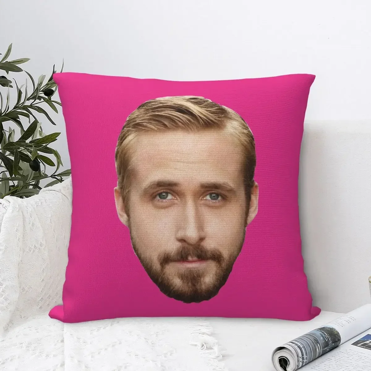 Funny Ryan Gosling Face Square Pillow Case Polyester Throw Pillow Cushion Covers