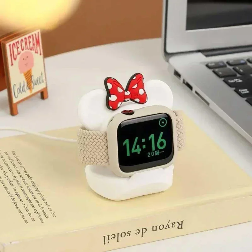Silicone Charger Stand for Apple Watch Series 10 9 8 7 6 5 4 3 2 SE Bracket iWatch 46mm 42mm Night Dock Charging Desktop Hold er