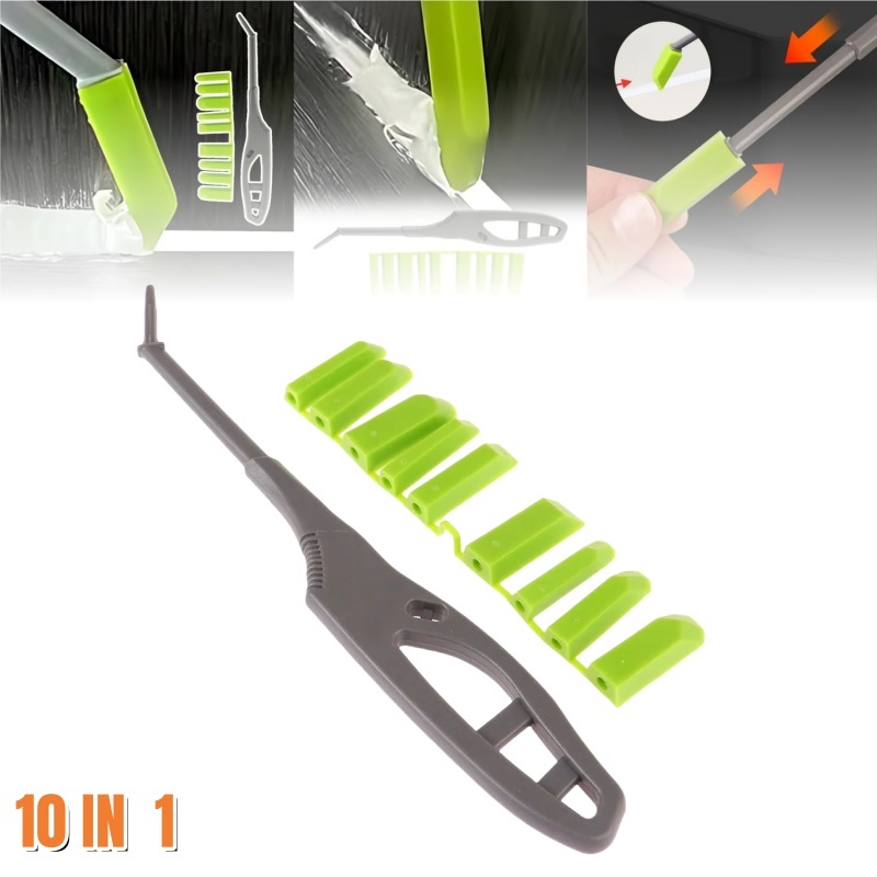 10 In 1 Glass Glue Angle Scraper Sealant Spreader Finishing Tool Kit For Window Ceramics Tile Kitchen Sink Shower Tile Joint Set