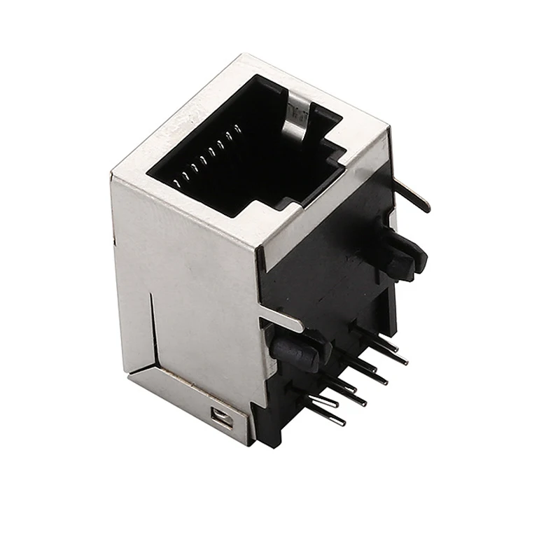 5pcs 네트워크 인터페이스 소켓 RJ45 소켓 90도 수평 전면 위치 지정 열 길이 약 21.0mm