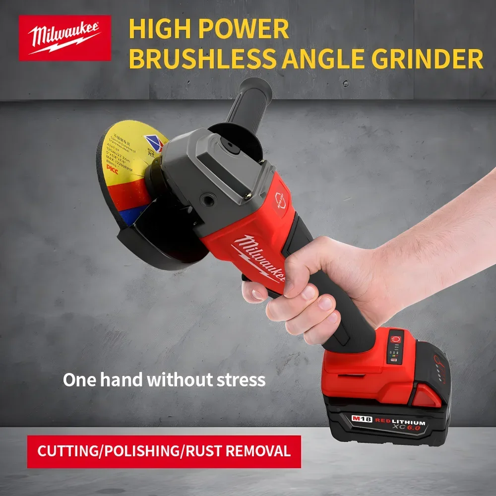 Milwaukee Brushless Angle Grinder 100/125mm High Power Cutting Electric All-purpose Cordless 18V Lithium Battery Power Tools 4