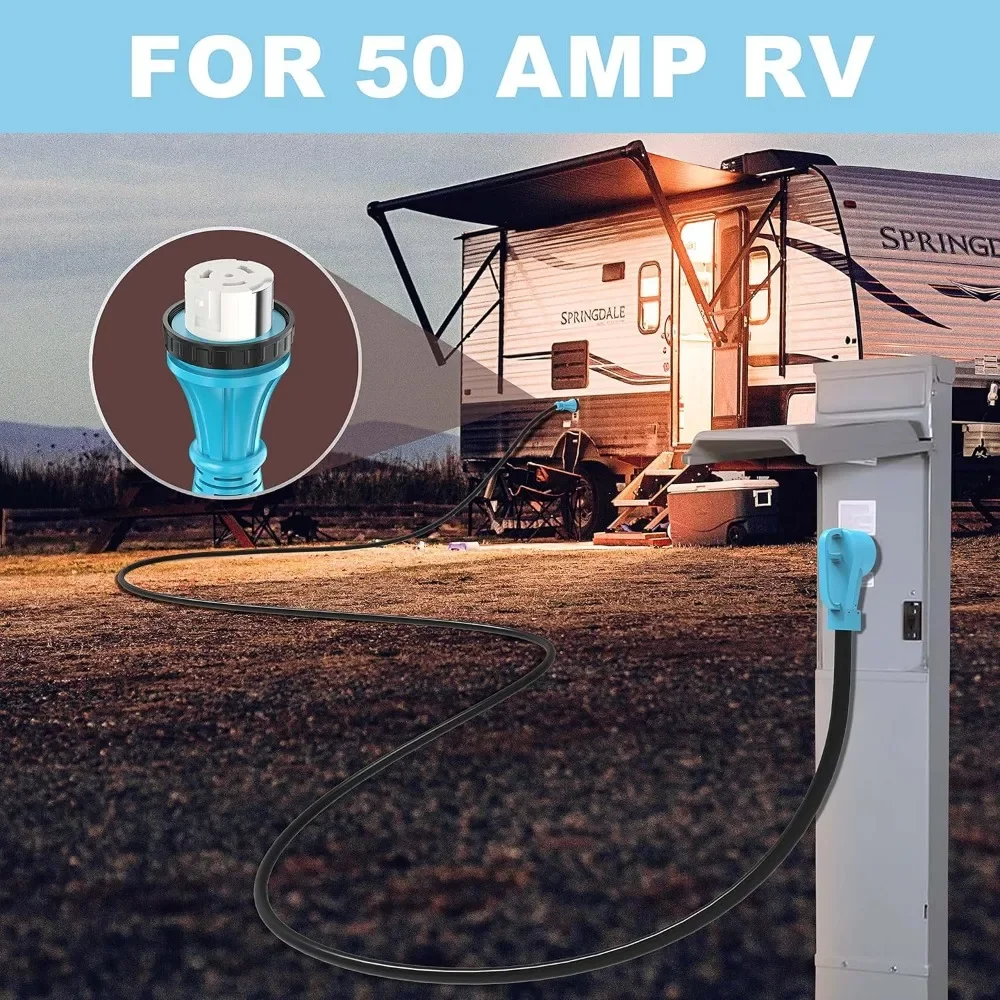 50 Amp 100 Feet RV Generator Power Cord Heavy Duty