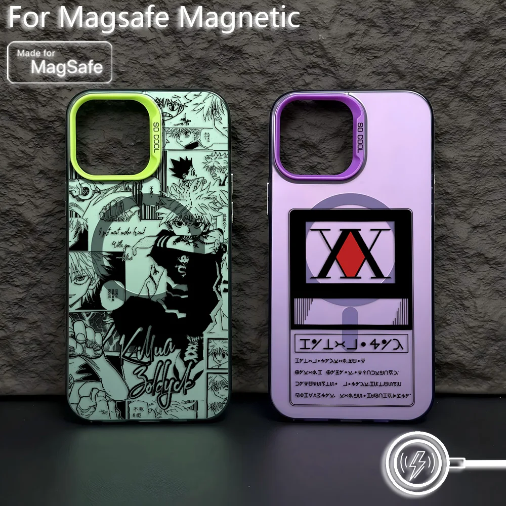Black Hot Anime HUNTER×HUNTER Magsafe Magnetic Silver Plated Phone Case