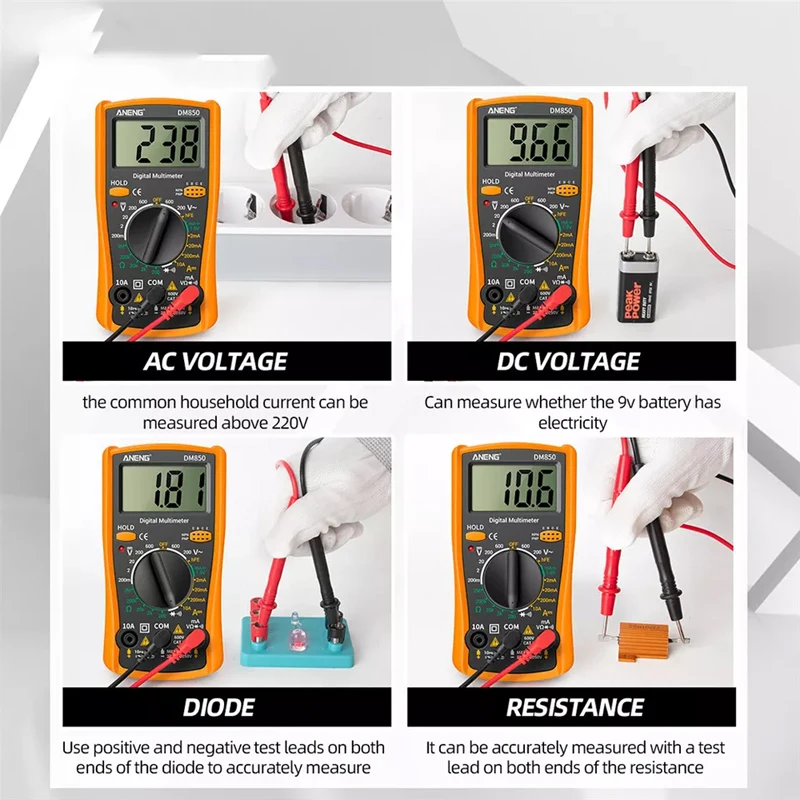 Digital Multimeter ANENG DM850 1999 Counts Automatic AC/DC Voltage Tester Current Ohm Ammeter Electric Professional Detector Tool