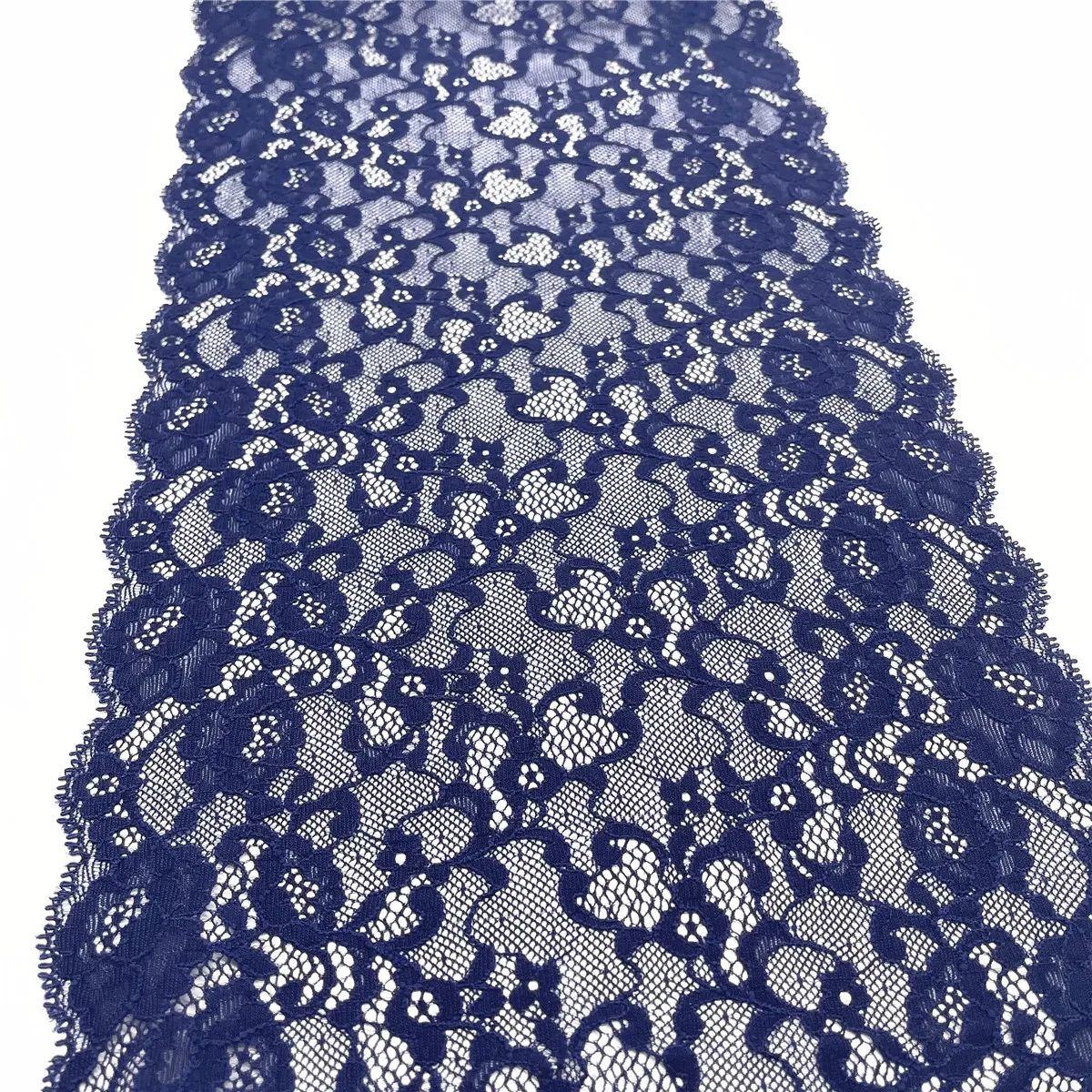 3y/lot Width 22.50cm Navy Blue Elastic Stretch Lace Trim 4