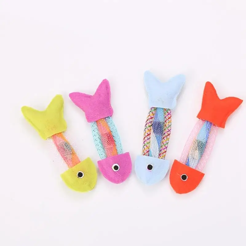 Dorakitten 1pc Cat Chewing Toy Cloth Silvervine Fish Shape Kitten Chew Toy Cat Teething Toy Pet Accessories Pet Supplies