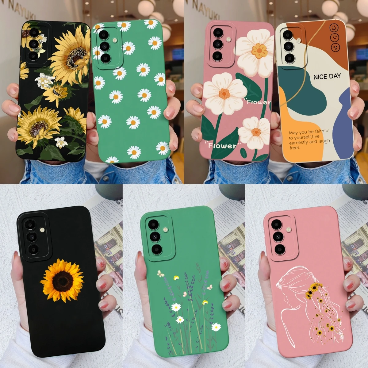 Custodia Per Samsung Galaxy A23 A24 A25 Bellissimi Fiori In Silicone Quadrato Resistente Alle Cadute Protettivo Per Samsung A 23 A 24 A 25 Funda