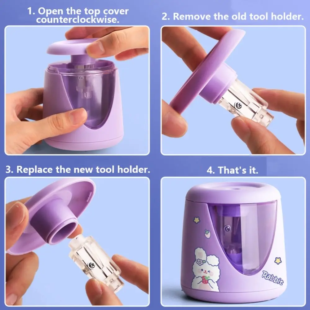 사무실 학교 용품 배터리/USB/충전 전기 연필깎이 스위치 자동 창의적 문구 기계 도구