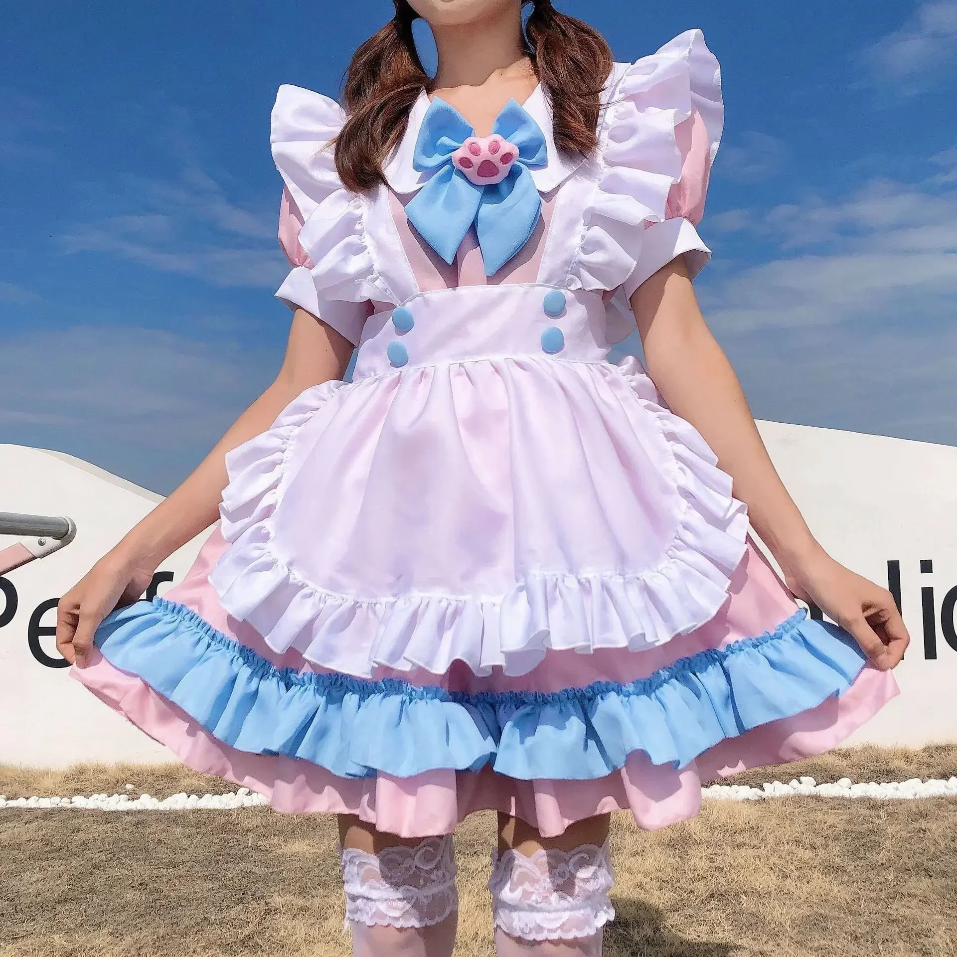 

2024 Role-playing Cosplay Japanese Soft Girl Maid Dress Pure and Cute Pink Maid Uniform Set