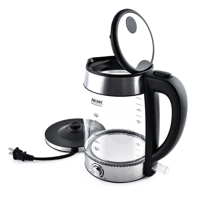 Aroma 1.7-Liter Stainless Steel Electric Kettle Portable Kettle Electric  Kettles 6.00 X 8.75 X 9.50