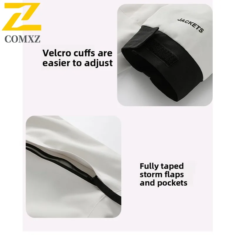 COMXZ Men Outdoor Jacket Comfort Travel Cold Resistant Coat High Quality Hooded Design Hiking Windproof Warm Winter Clothing