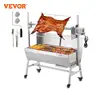 VEVOR 35inch Rotisserie Grill Electric Motor Charcoal Spit Grill Stainless Steel Roaster w/Lockable Wheels for Camping Outdoor 1