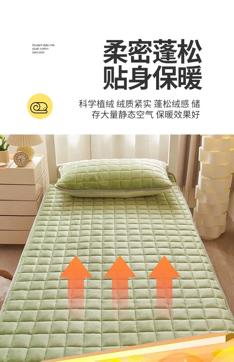 Description Picture 6 of itemWinter Velvet Mattress Toppers Home Textile Double Bedspread BedSheet Bed Cover Thin Folding Tatami Mat Mattress Protector Cover
