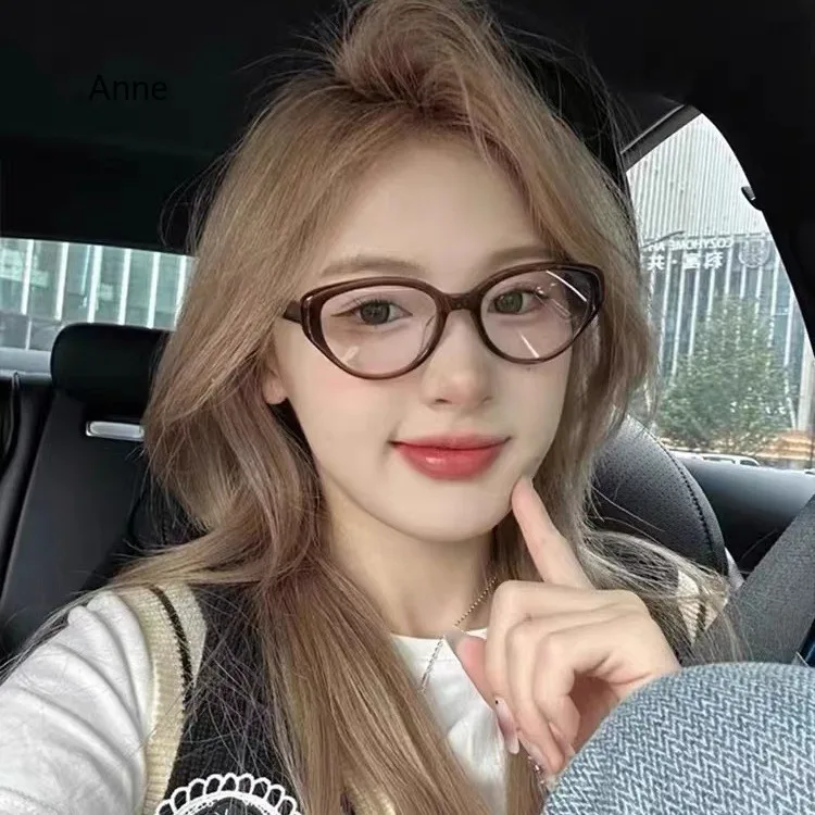 Myopia Glasses Retro Anti-blue Light Cat Eye Flat Mirror HD Nearsighted Unisex Diopter 0-0.5-1.0-1.5-2.0 To-4.0