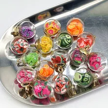 10pcs 16mm Colorful Polymer Clay Transparent Ball Glass Charms Pendant Find Hair Accessories Jewelry Charms Earring tanie i dobre opinie HWYCRRGT CN (pochodzenie) NONE KRYSZTAŁ zawieszki Okrągły kształt moda