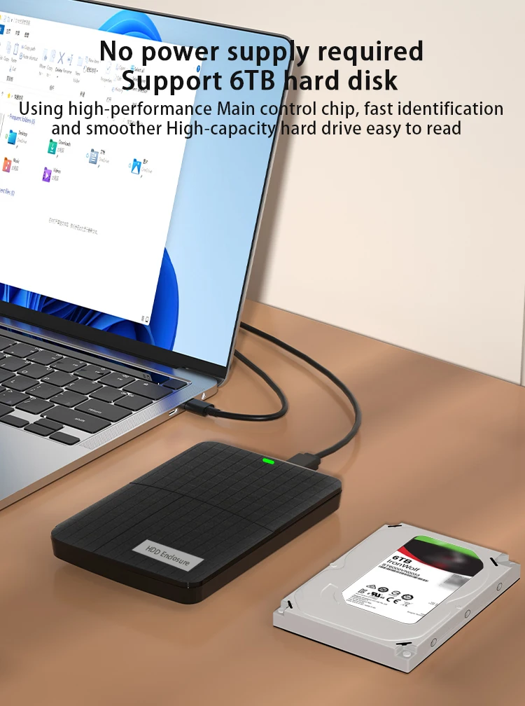 TISHRIC 외장 하드 디스크 케이스 2.5인치 SATA to USB 3.0 하드 드라이브 디스크 인클로저/박스/케이스/하우징 최대 6Gbps HDD 7.5/9/15MM용