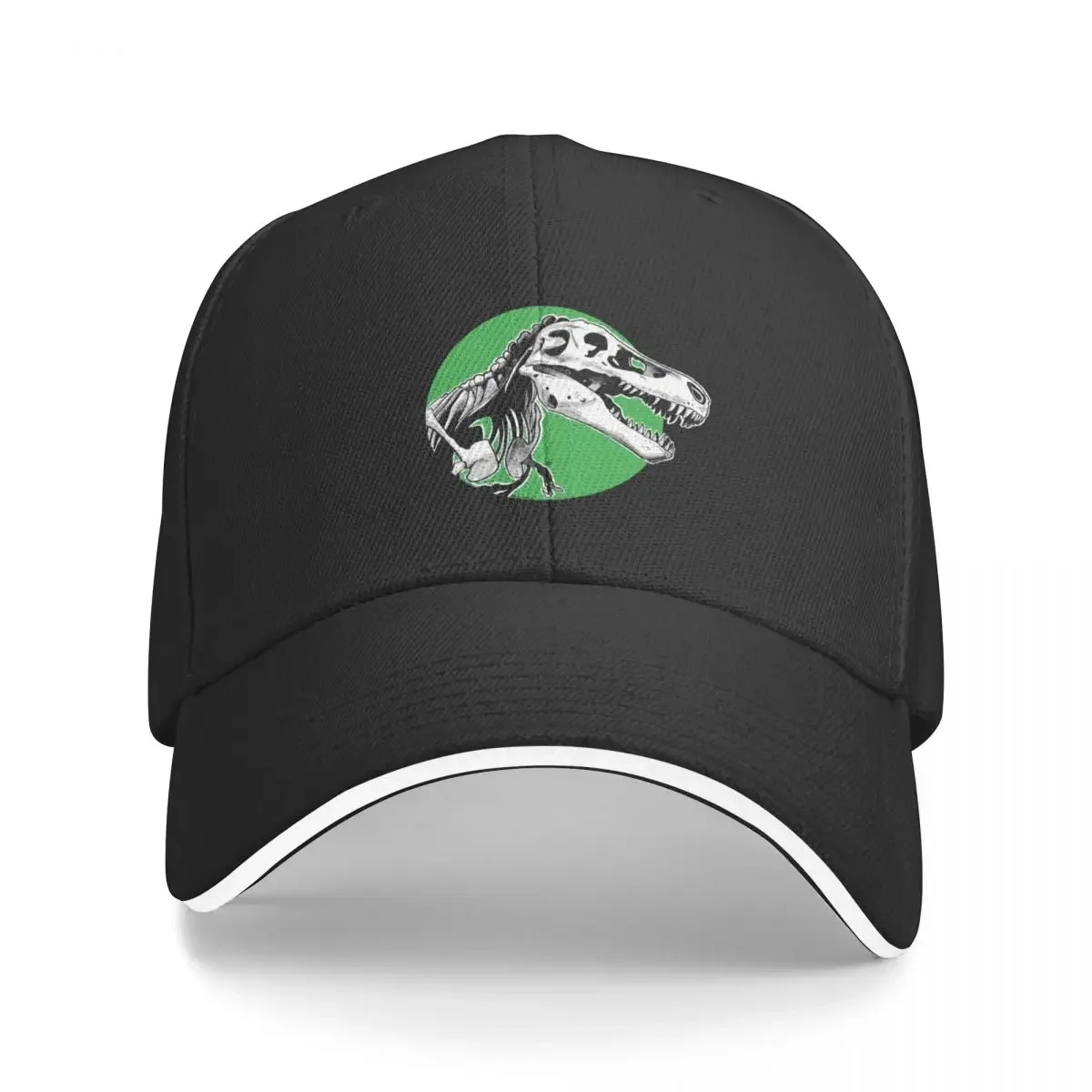 

T-Rex skeleton green Baseball Cap Snap Back Hat hiking hat Hip Hop Big Size Hat Girl'S Hats Men's