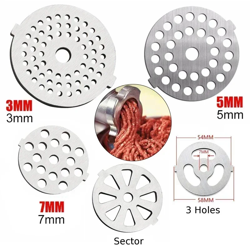 Meatball Maker 1pc Meat Grinder Plate Net Cut Meat Grinder Parts Elements Replace Stainless Steel Hole Plate 5 pattern to choose