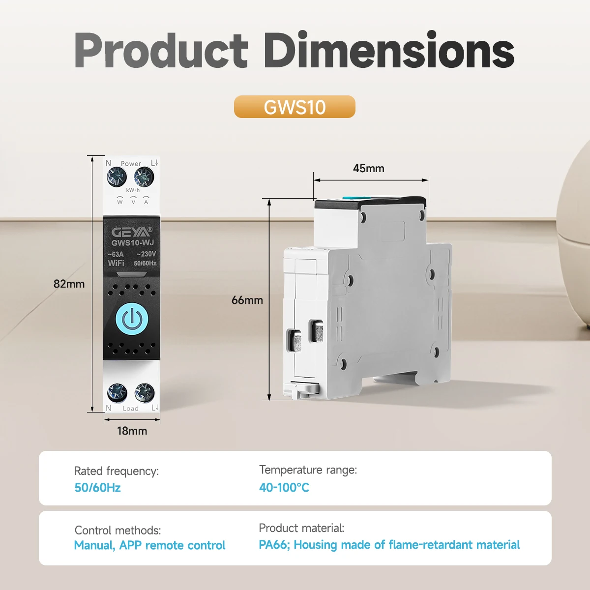 GEYA TUYA WiFi/ZigBee MCB 스마트 회로 차단기 과전류 저전압 보호 전력 계량 1-63A 원격 제어 스위치