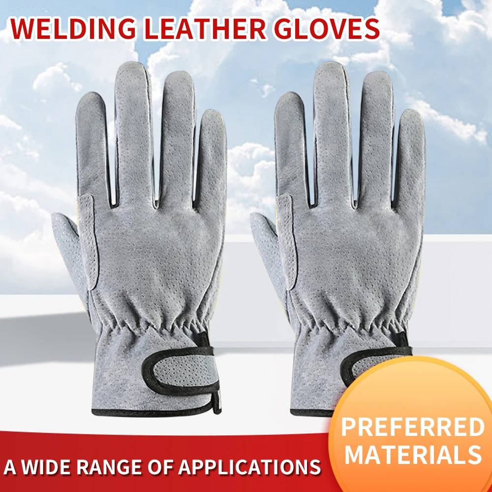 Description Picture 3 of itemWork Gloves Leather Workers Work Welding Safety Protection Garden Sports Motorcycle Driver Wear-resistant Wood Cutting