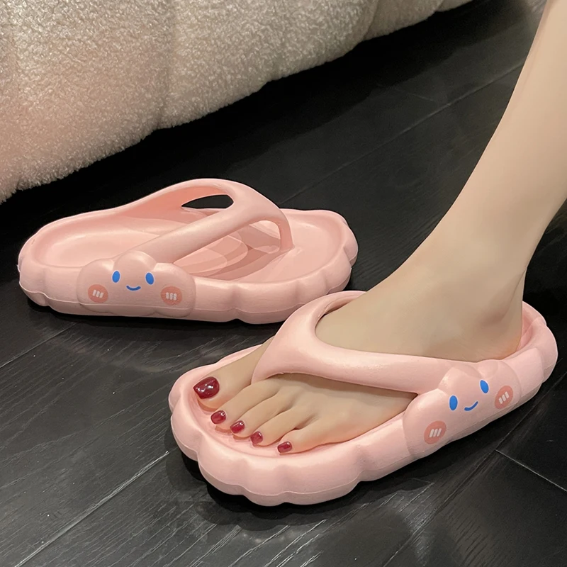 indoor slippers with arch support Rimocy Clip Toe Soft Soled Cloud Slippers Women 2022 Summer Thick Sole Platform Sandals Slides Woman Non Slip Indoor Flip Flops indoor fur slippers