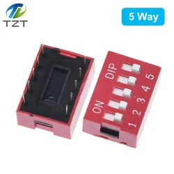 10 - Pack Slide - Type DIP Toggle Switch Module - Red, Multi - Position Options (5 Way Switch 10pcs)