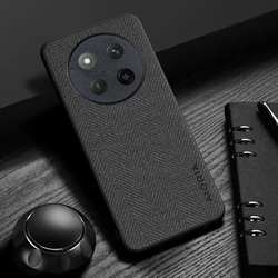 Elegant Leather Wood Grain Cover - Simple, Lightweight & Durable Case for Honor X5b Plus (Black)