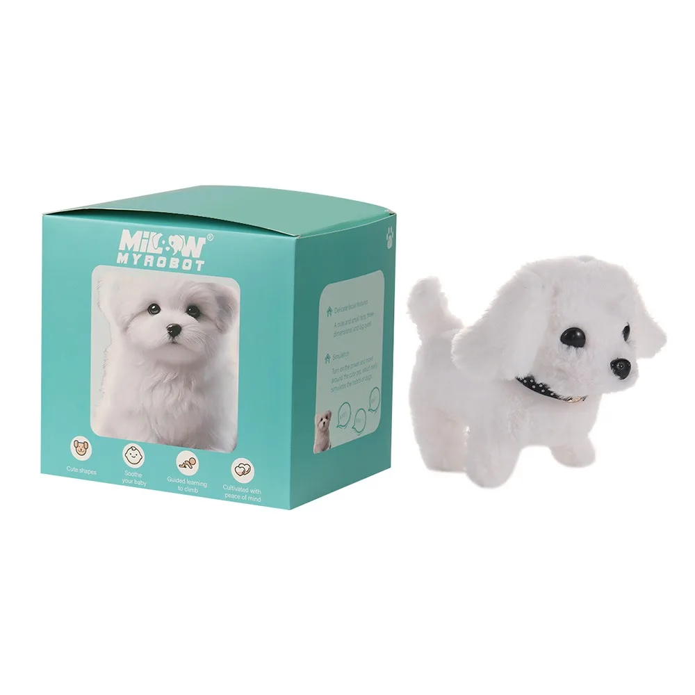 Cucciolo interattivo Robot Cucciolo di peluche Cane Robot Cucciolo che cammina Barking Tail Wagging Walking Dog Toy Regalo educativo
