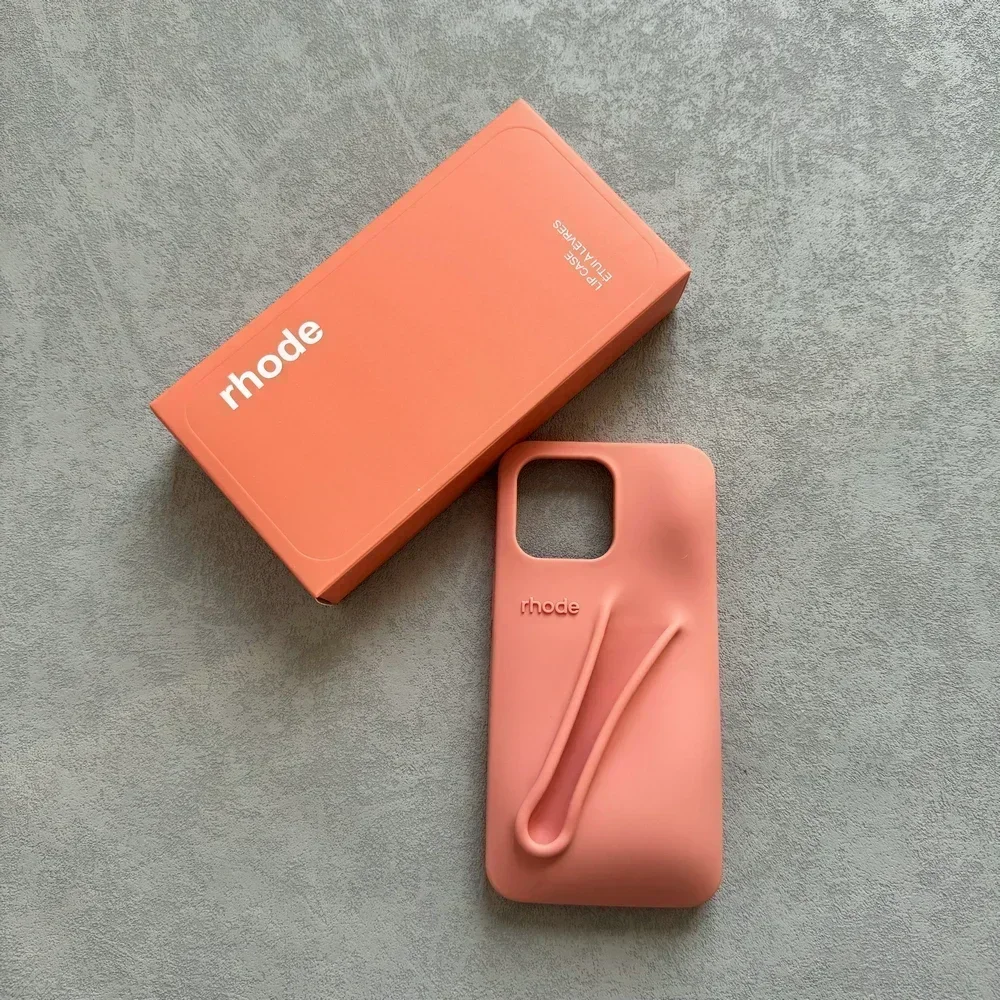 Funda de teléfono de Roda para iPhone, lápiz labial, caja de moda, soporte portátil, brillo de labios, Ins Etui, 16, 15, 14, 13, 12, 11 Pro Max Plus